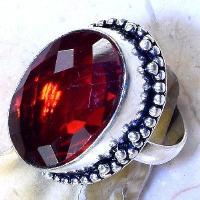 Gr 0858c bague grenat 12gr t60 13x23mm monture argent 925 medievale