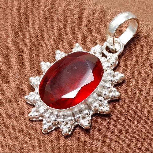 Gr 0862c pendentif pendant 45mm grenat 15x20mm argent 2