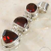 Gr 0869c pendentif pendant 45mm grenat 10mm argent