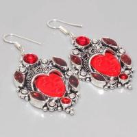 Gr 0875a boucles pendants oreilles bouddha grenat mozambique achat vente bijou argent 925