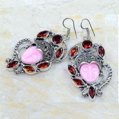 Gr 0877c boucles pendants oreilles bouddha grenat mozambique achat vente bijou argent 925