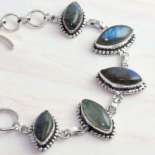 Lb 0102 bracelet labradorite 19 gr achat vente bijou argent 925 1
