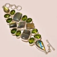 Lb 0106 bracelet labradorite peridot achat vente bijou argent 925 1