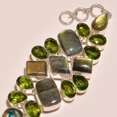 Lb 0106 bracelet labradorite peridot achat vente bijou argent 925 2