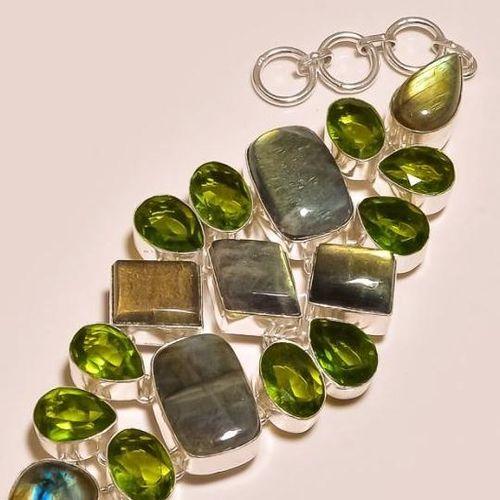 Lb 0106 bracelet labradorite peridot achat vente bijou argent 925 2
