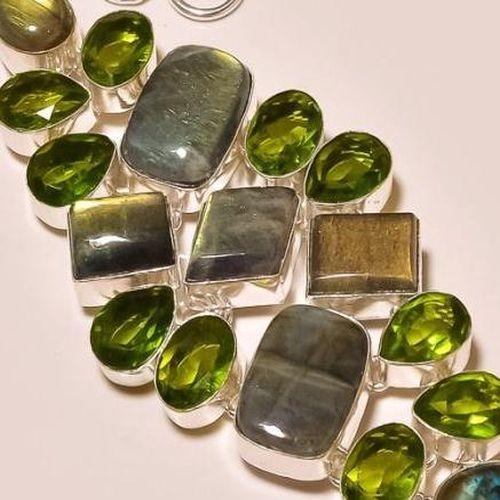 Lb 0106 bracelet labradorite peridot achat vente bijou argent 925 3