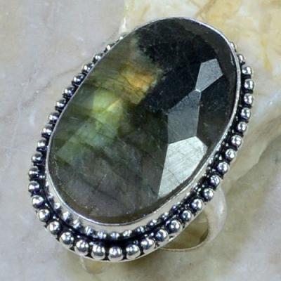 LB-0500 - Belle BAGUE T 60 en LABRADORITE et Argent 925 - 50 carats 10 gr