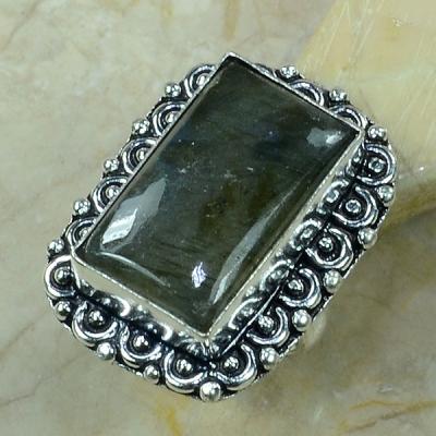 LB-0514 - Belle BAGUE T 54 en LABRADORITE et Argent 925 - 67,5 carats 13,5 gr