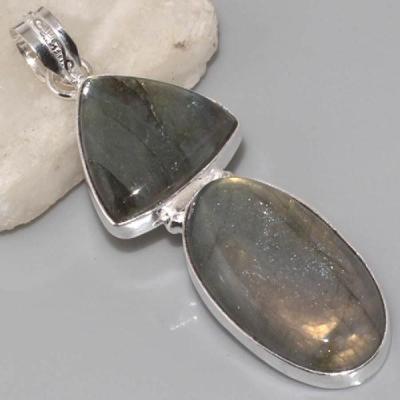 LB-0524 - Joli PENDENTIF PENDANT en LABRADORITE et Argent 925 - 70 carats - 14 gr