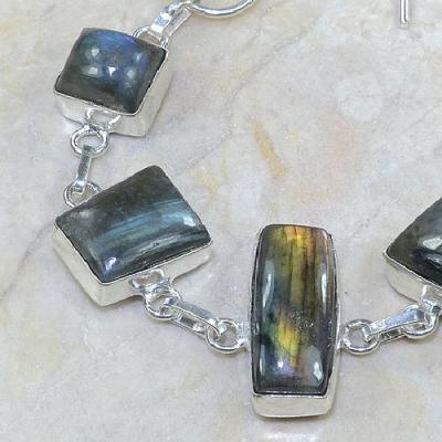 LB-0543 - Superbe BRACELET en LABRADORITE et Argent 925 - 135 carats