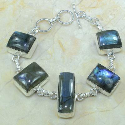 LB-0545 - Superbe BRACELET en LABRADORITE et Argent 925 - 175 carats