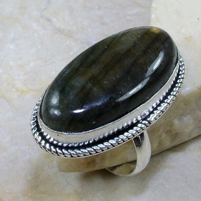 LB-0589 - longue et Belle BAGUE T 60 en LABRADORITE et Argent 925 - 70 carat 14 grs