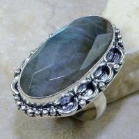 Lb 0609a bague t57 labradorite facettee achat vente bijoux argent 925