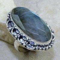 Lb 0609b bague t57 labradorite facettee achat vente bijoux argent 925