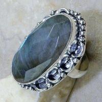 Lb 0609c bague t57 labradorite facettee achat vente bijoux argent 925