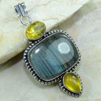 Lb 0617a pendant pendentif labradorite citrine achat vente bijou argent 925