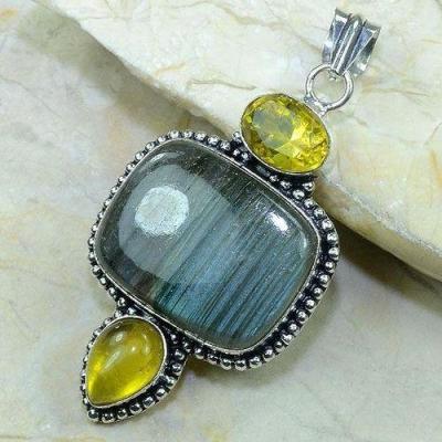 Lb 0617c pendant pendentif labradorite citrine achat vente bijou argent 925