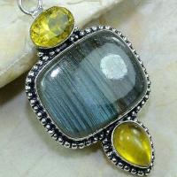 Lb 0617c pendant pendentif labradorite citrine achat vente bijou argent 925