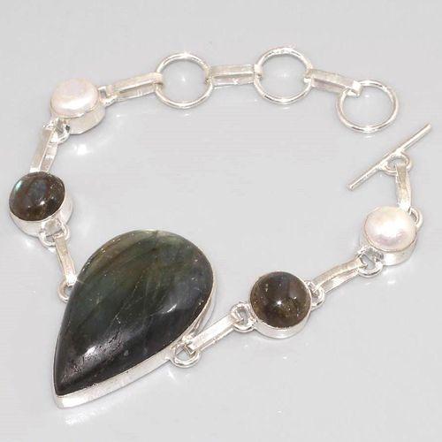 Lb 0622d bracelet labradorite perles achat vente bijou argent 925