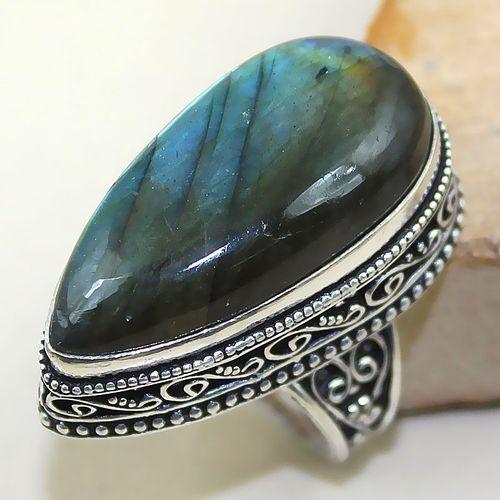 Lb 0671a bague chevaliere t58 labradorite verte achat vente bijou argent 925