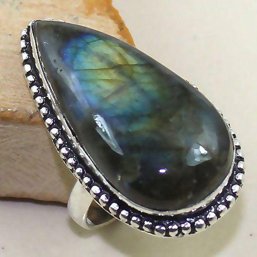 Lb 0677b bague chevaliere t60 labradorite verte achat vente bijou argent 925