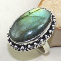 Lb 0687a bague chevaliere t57 labradorite verte achat vente bijou argent 925