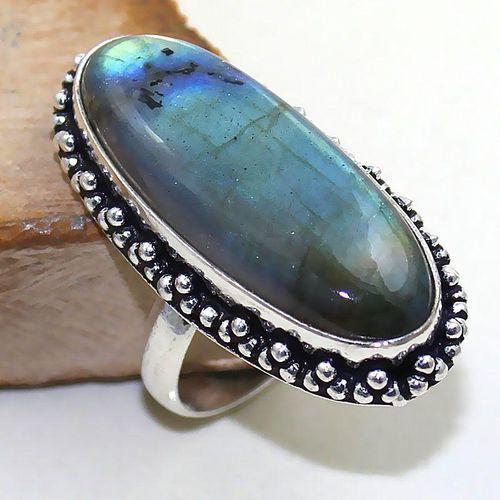 Lb 0705b bague chevaliere t61 labradorite achat vente bijou argent 925