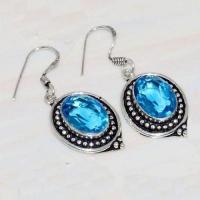 Lb 0723c collier boucles oreilles parure labradorite topaze bleue achat vente bijou argent 925