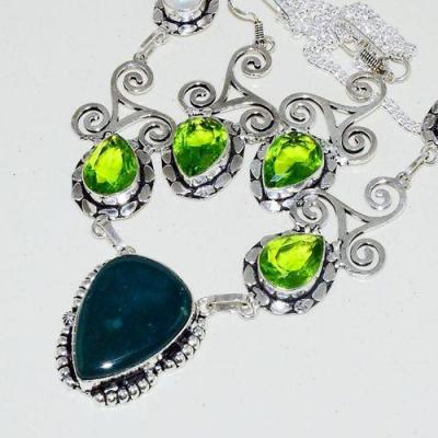 Lb 0724b collier boucles oreilles parure labradorite peridot perle nacre triskel bijou argent 925