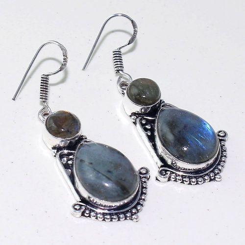 Lb 0732a boucles pendant oreilles 14gr labradorite paire achat vente bijou argent 925