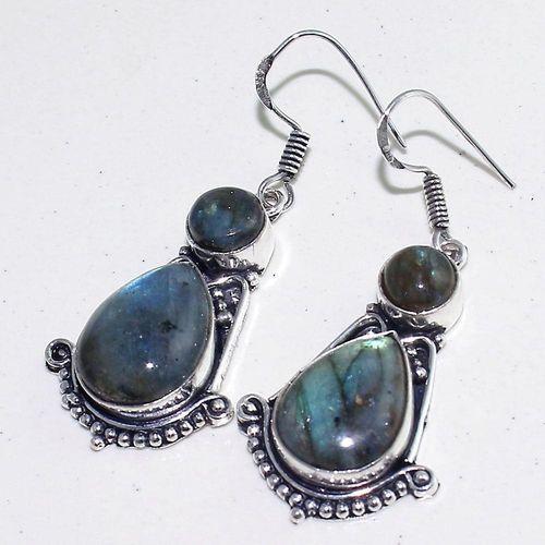 Lb 0732b boucles pendant oreilles 14gr labradorite paire achat vente bijou argent 925