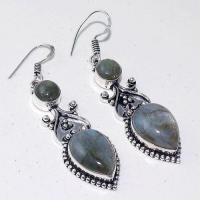 Lb 0735a boucles pendant oreilles paire 15gr labradorite bleue achat vente bijou argent 925