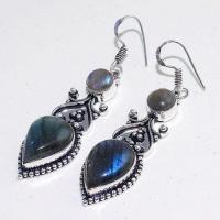 Lb 0735b boucles pendant oreilles paire 15gr labradorite bleue achat vente bijou argent 925