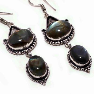 Lb 0766b boucles pendant oreilles labradorite 17gr paire achat vente bijou argent 925