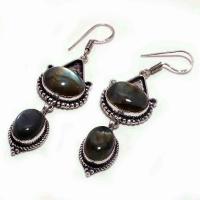 Lb 0766c boucles pendant oreilles labradorite 17gr paire achat vente bijou argent 925