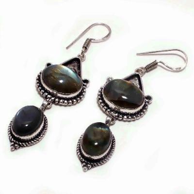 Lb 0766b boucles pendant oreilles labradorite 17gr paire achat vente bijou argent 925