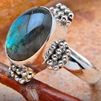 Lb 0782b bague chevaliere t58 labradorite 7gr 10x15mm achat vente bijou argent 925