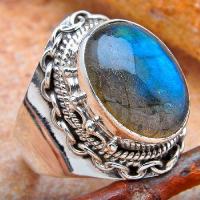 Lb 0783a bague chevaliere t57 labradorite 8gr 12x16mm achat vente bijou argent 925