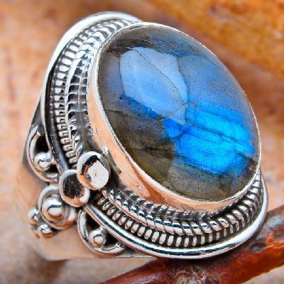 Lb 0786a bague chevaliere t56 labradorite 8gr 12x16mm achat vente bijou argent 925