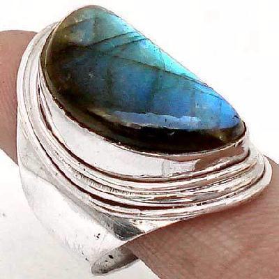 Lb 0787b bague chevaliere t58 labradorite 9gr 12x22mm achat vente bijou argent 925