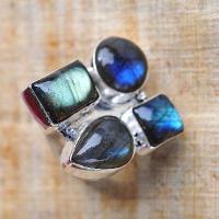 Lb 0790b bague chevaliere t57 labradorite 10gr 8x12mm achat vente bijou argent 925