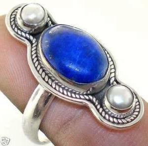 Lpc 025a bague lapis lazuli t55 10x15mm argent