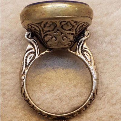Lpc 030 bague chevaliere t61 16gr lapis lazuli 20mm bijoux intaille taureau 3 