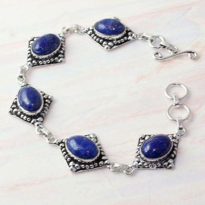 Lpc 031b bracelet 20gr lapis lazuli topaze 10x15a afghan bijou argent 925 achat vente