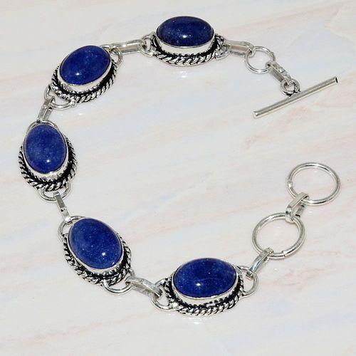 Lpc 032 bracelet lapis lazuli topaze egyptien bijou argent 925 1