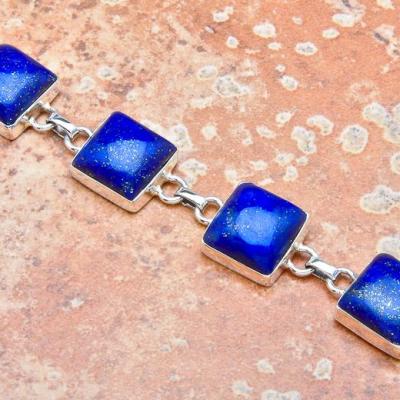 Lpc 034 bracelet lapis lazuli 32gr 14x14mm argent 3 