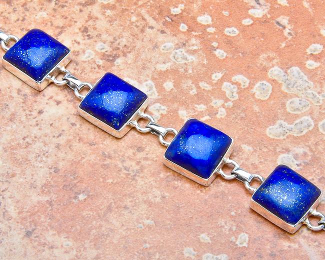 Lpc 034 bracelet lapis lazuli 32gr 14x14mm argent 2