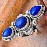 Lpc 035 bague ethnique tibetaine lapis lazuli t59 10gr argent 3