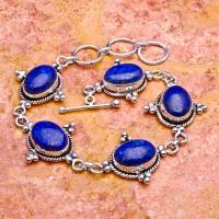 Lpc 036 braceletlapis lazuli bijou argent 925 10x15mm argent 4 