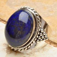 Lpc 102 bague ethnique lapis lazuli t57 12x16mm argent 1